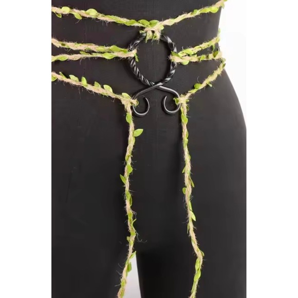 Accessories - Leaf Vine Jute Twine Waist Belt Fairycore Woodland Forest Costume Green